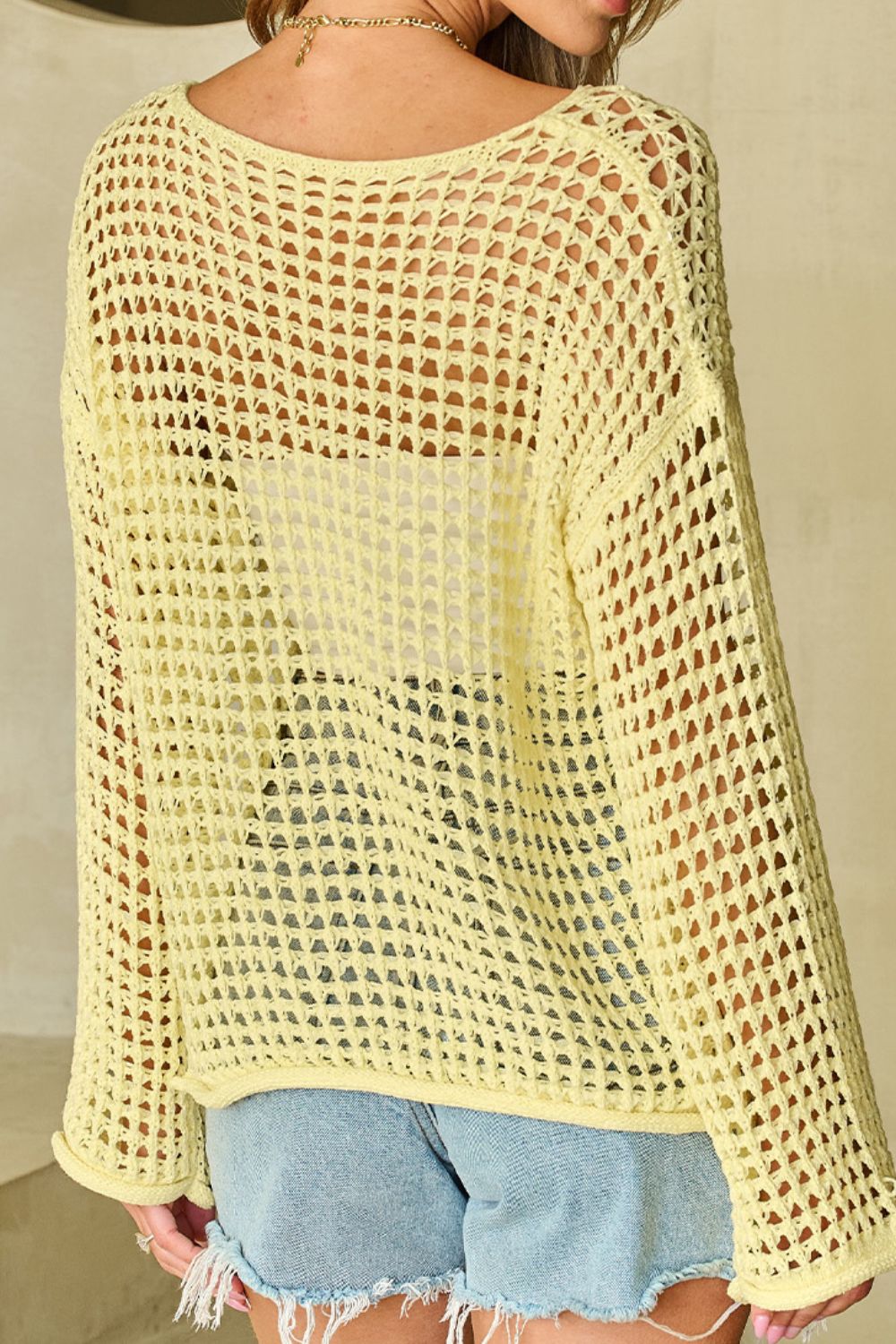 Women’s Open Round Neck Knit Cover Up Top
