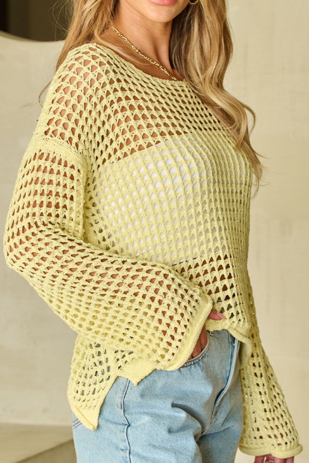 Women’s Open Round Neck Knit Cover Up Top