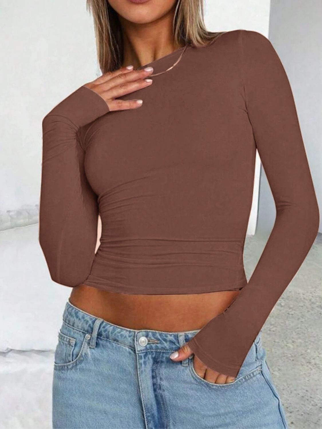 Women's Round Neck Long Sleeve T-Shirt