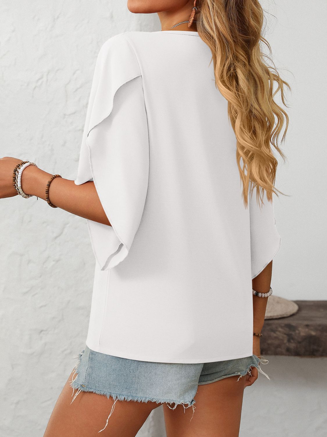 Women's Asymmetrical Neck Half Sleeve Top