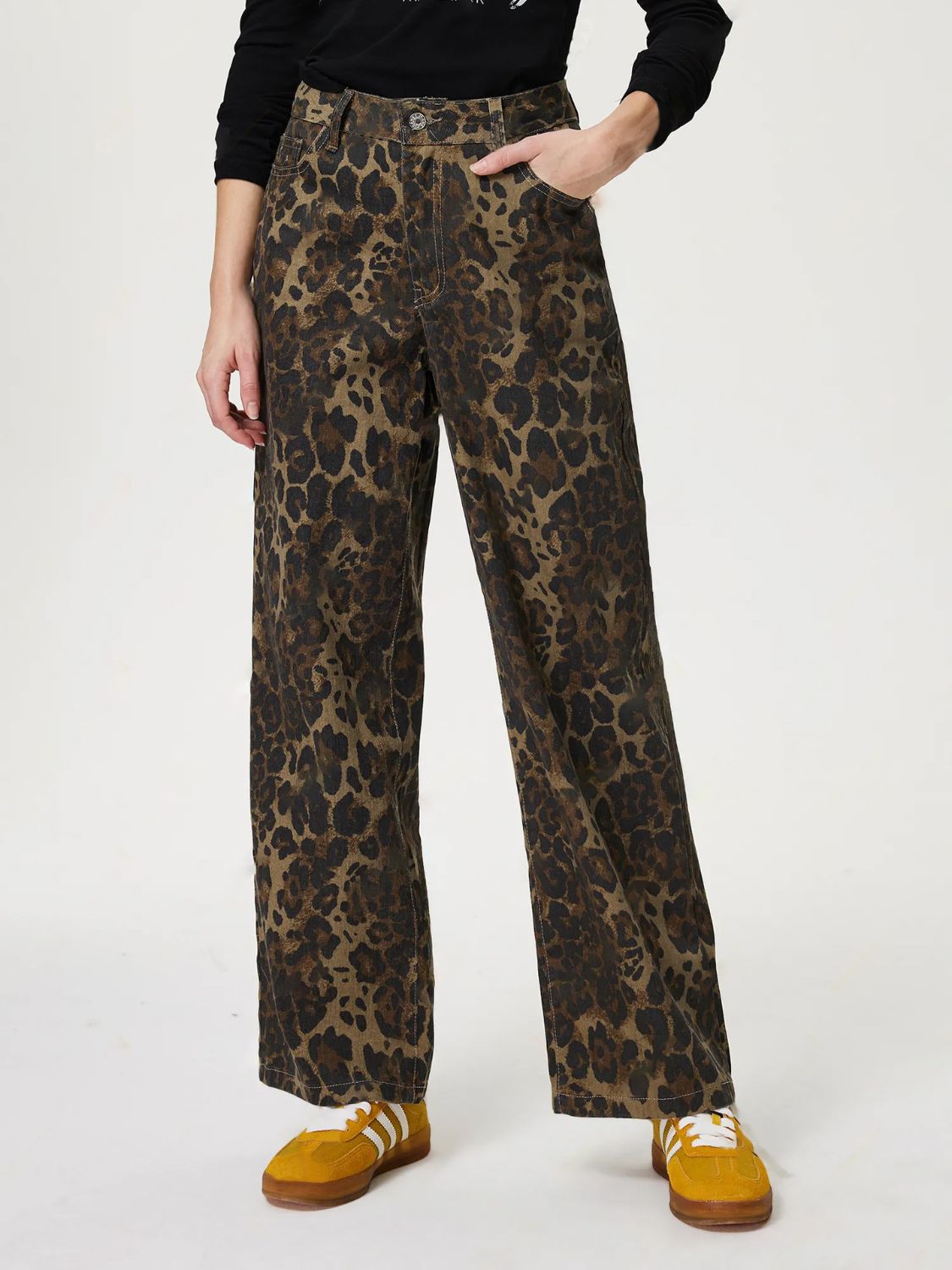 Women's Leopard Straight Leg Jeans