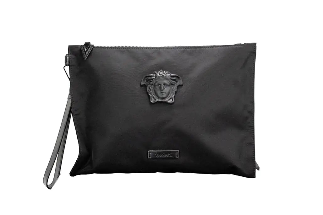 Versace Nylon Medusa Convertible Pouch Clutch