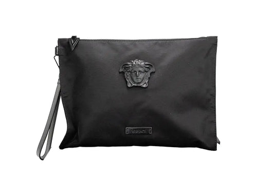 Versace Nylon Medusa Convertible Pouch Clutch