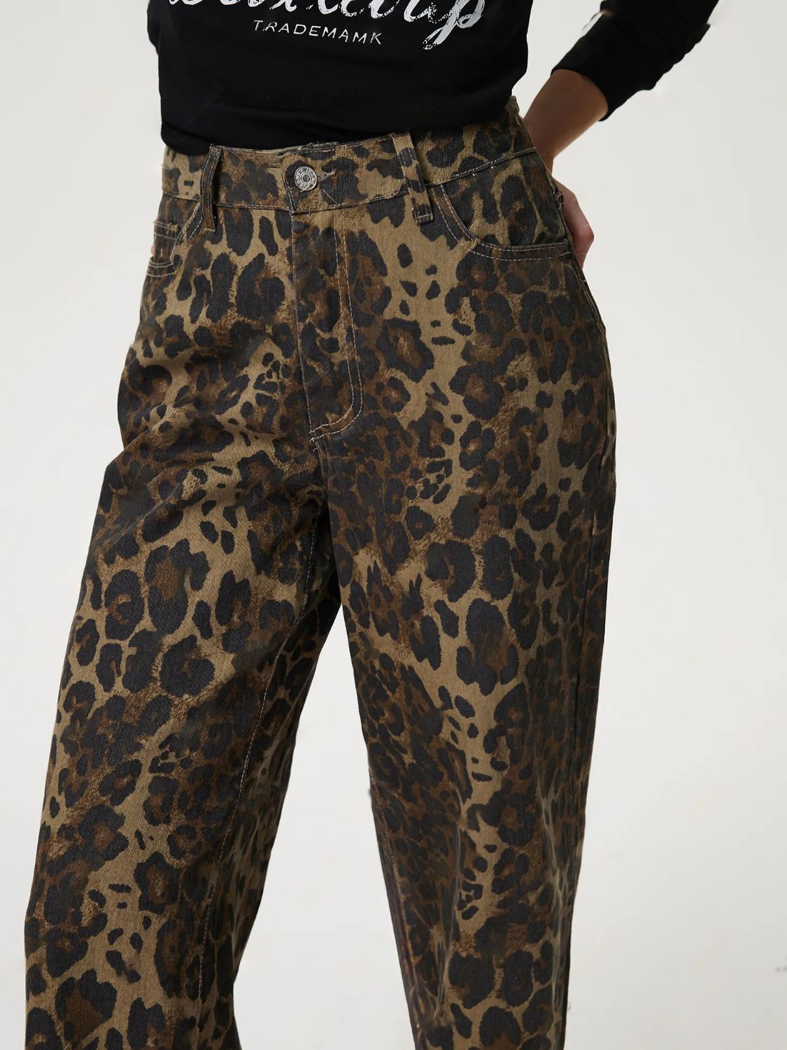 Women's Leopard Straight Leg Jeans