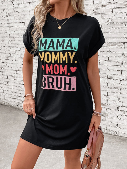 Graphic Mama Short Sleeve Mini T-Dress