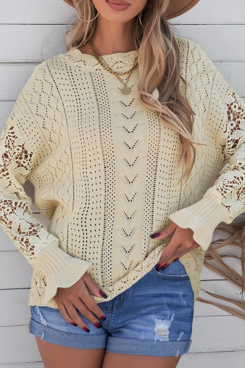 Women's Round Neck Long Sleeve Sweater Top