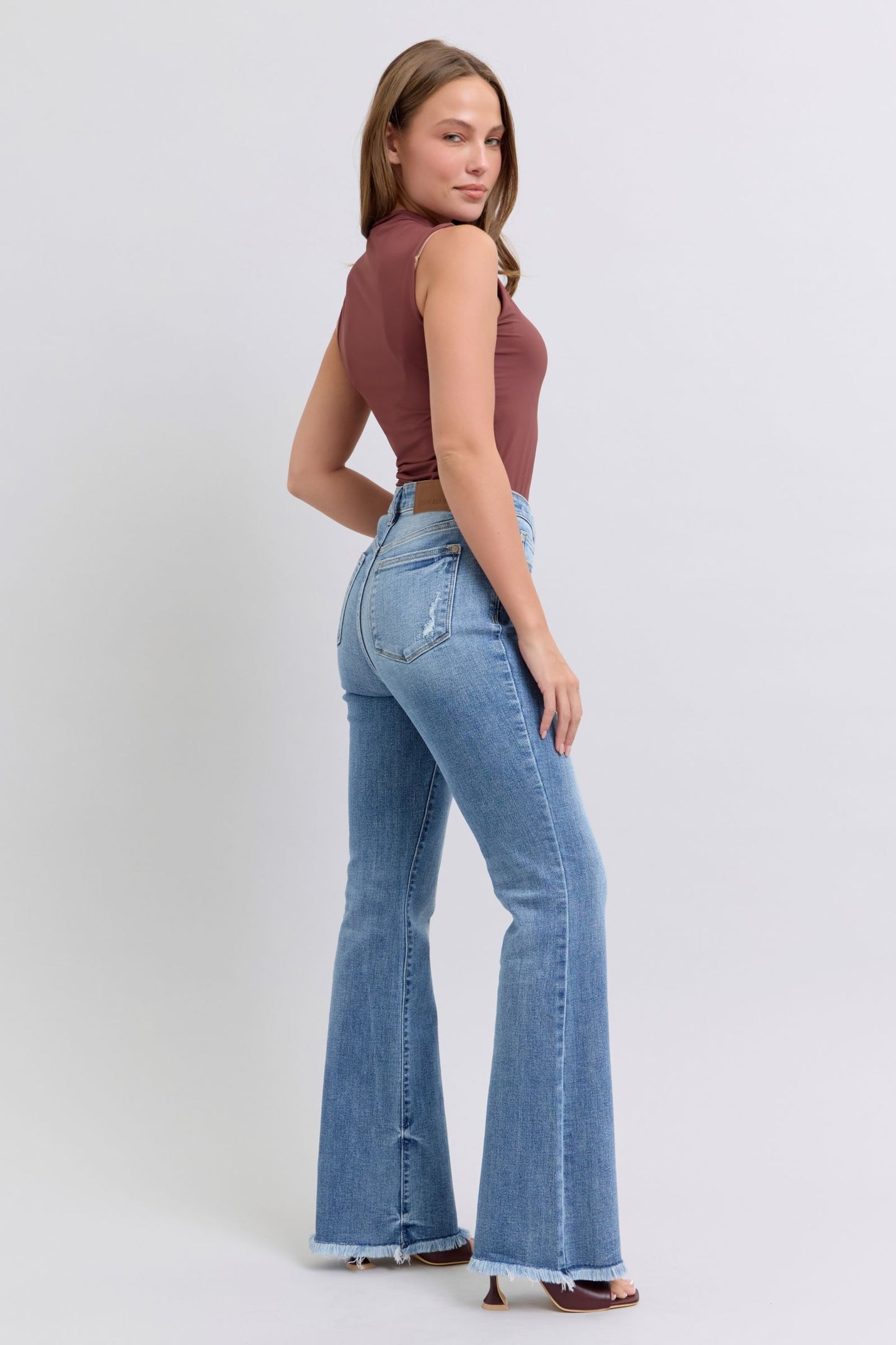 Women's Judy Blue Raw Hem High Rise Bootcut Jeans