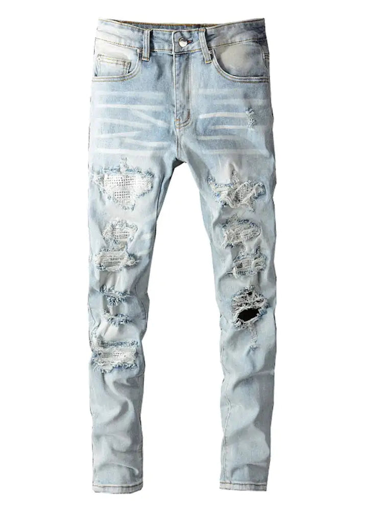 Men's Light Blue Ripped Jeans