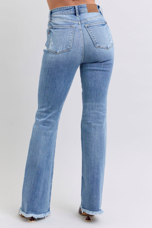 Women's Judy Blue Raw Hem High Rise Bootcut Jeans