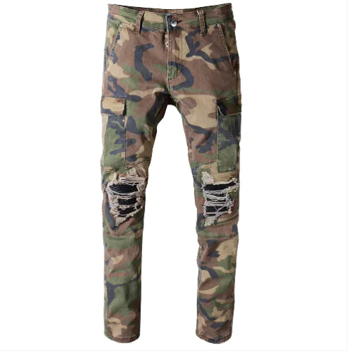 Men's Urban Edge Camouflage Ripped Jeans