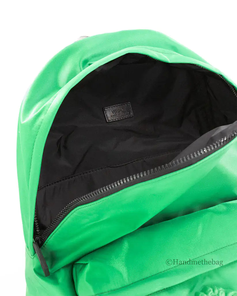 Versace Green Nylon Medusa Logo Backpack