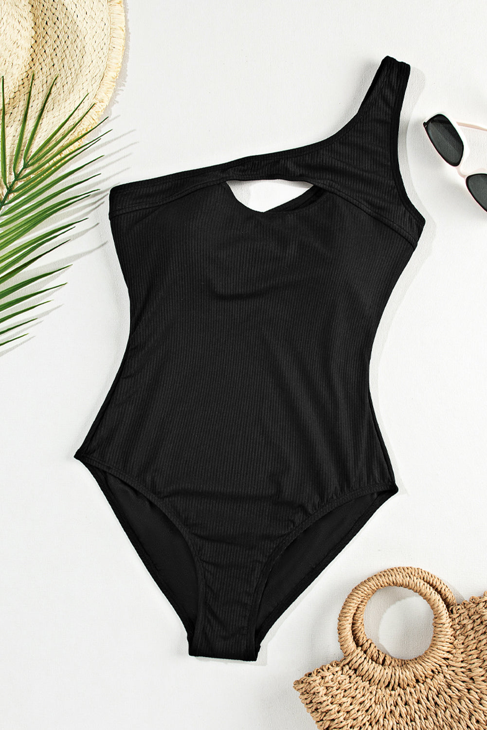 Cutout One Shoulder One-Piece Swimsuit