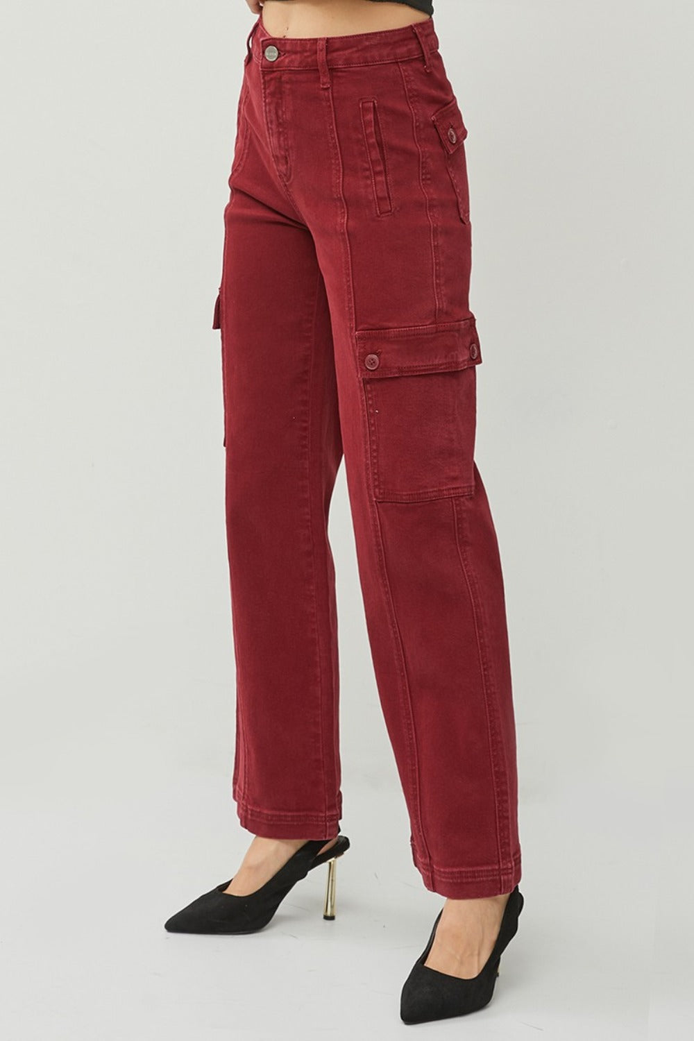 Women's High Rise Wide Leg Cargo Jeans