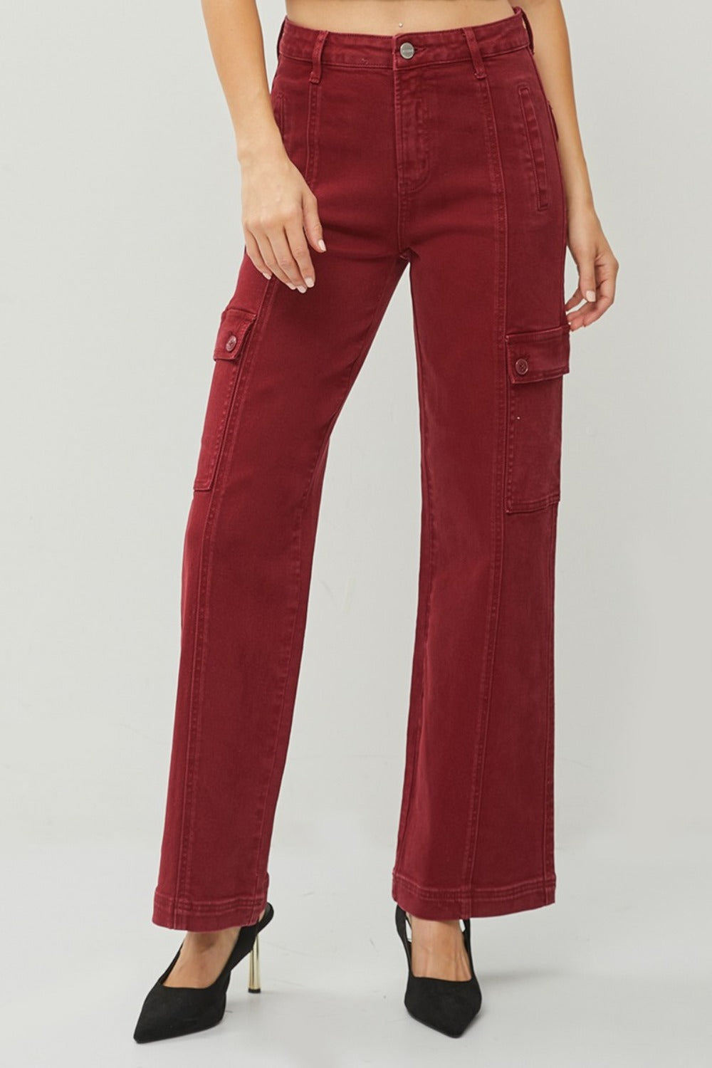 Women's High Rise Wide Leg Cargo Jeans