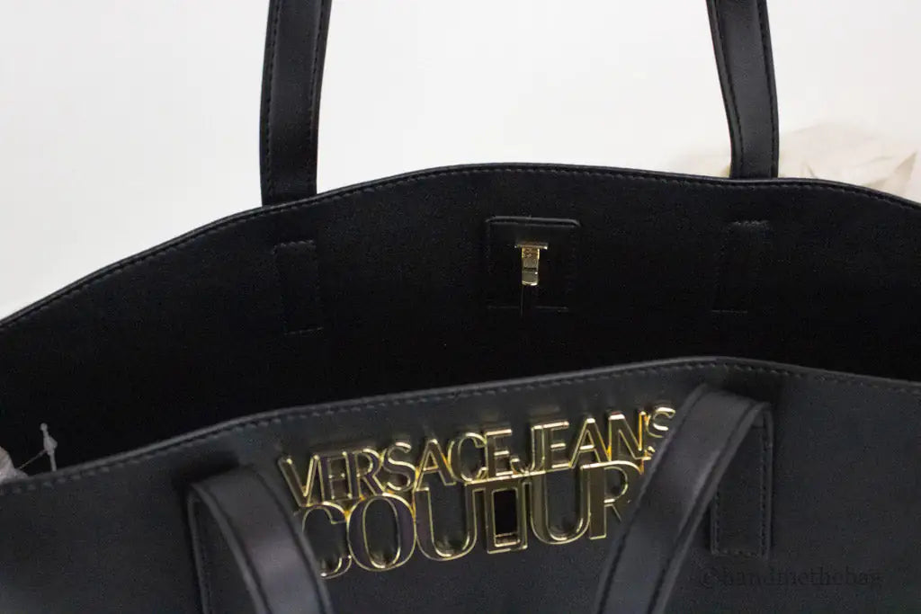 Versace Jeans Couture Logo Lock Tote Shoulder Bag