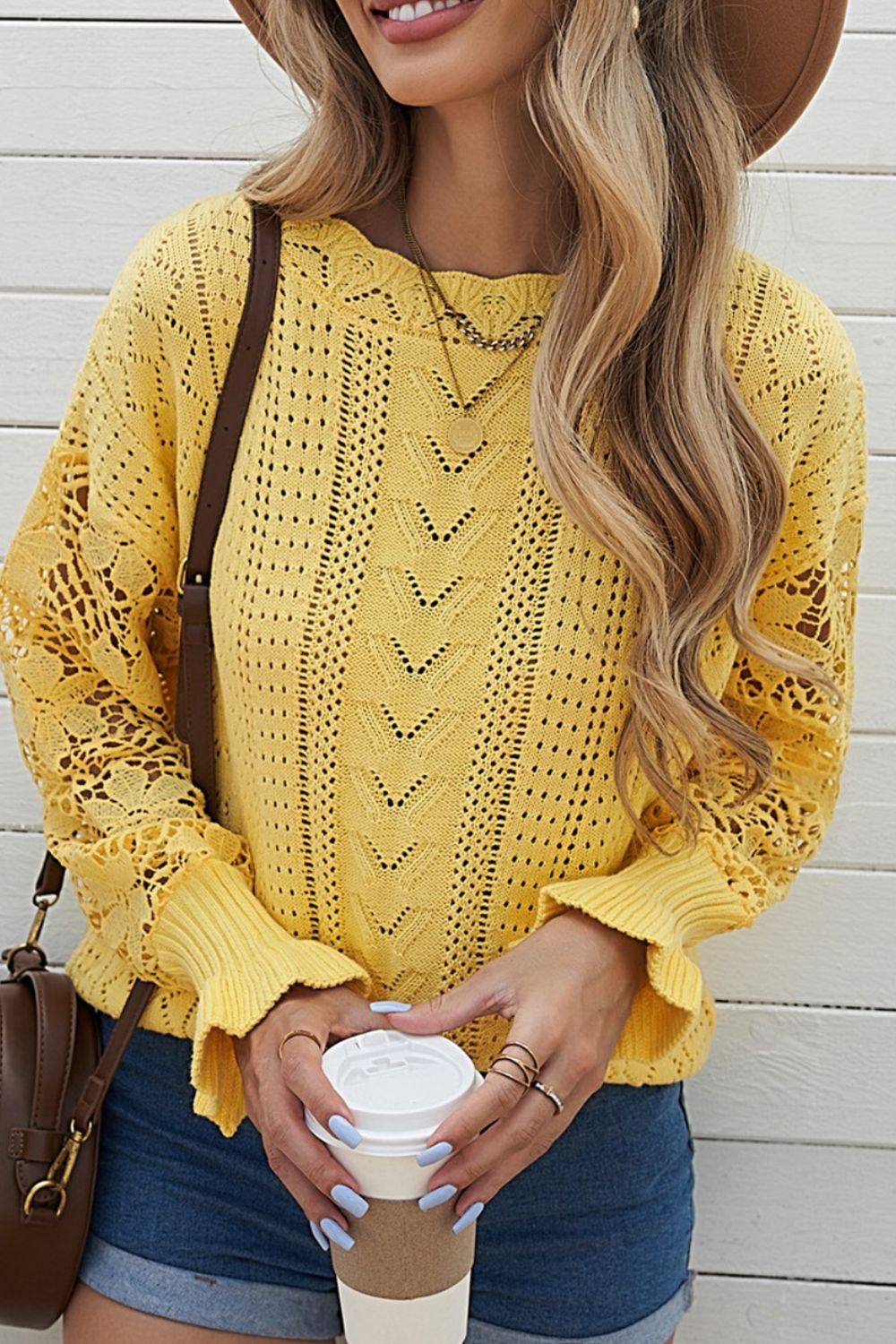 Women's Round Neck Long Sleeve Sweater Top