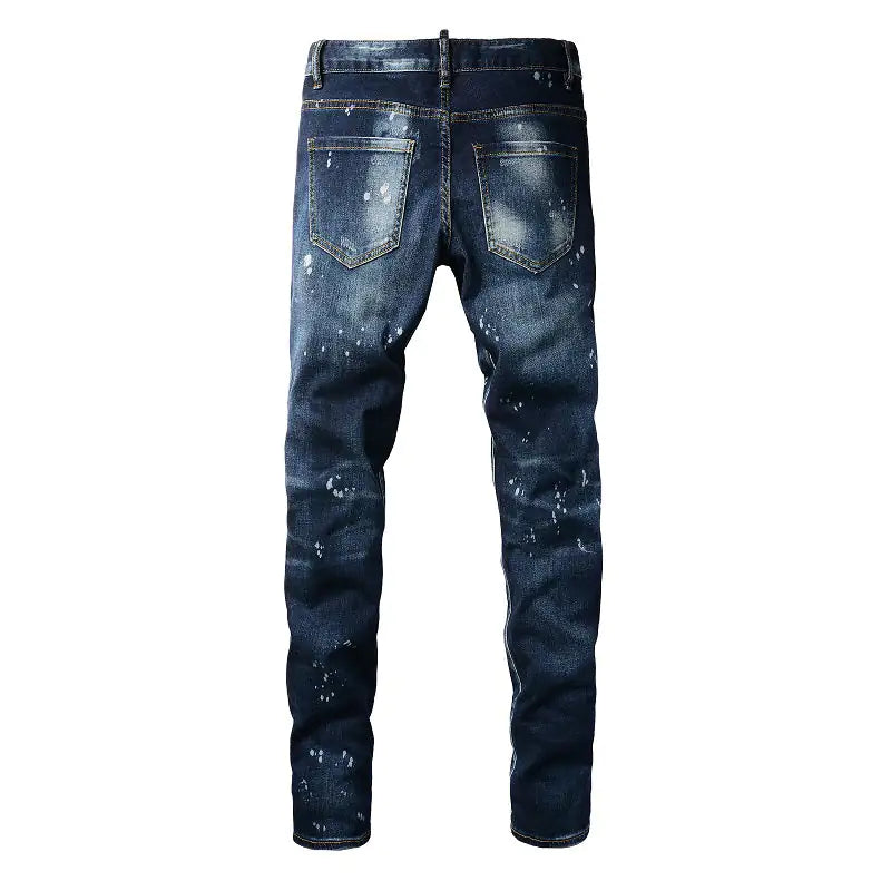 Men's Slim Ripped Holes Denim Jeans