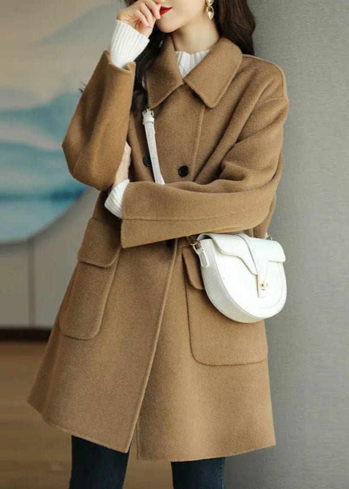 Women's Slim Fit And Mid Length Woolen Coat