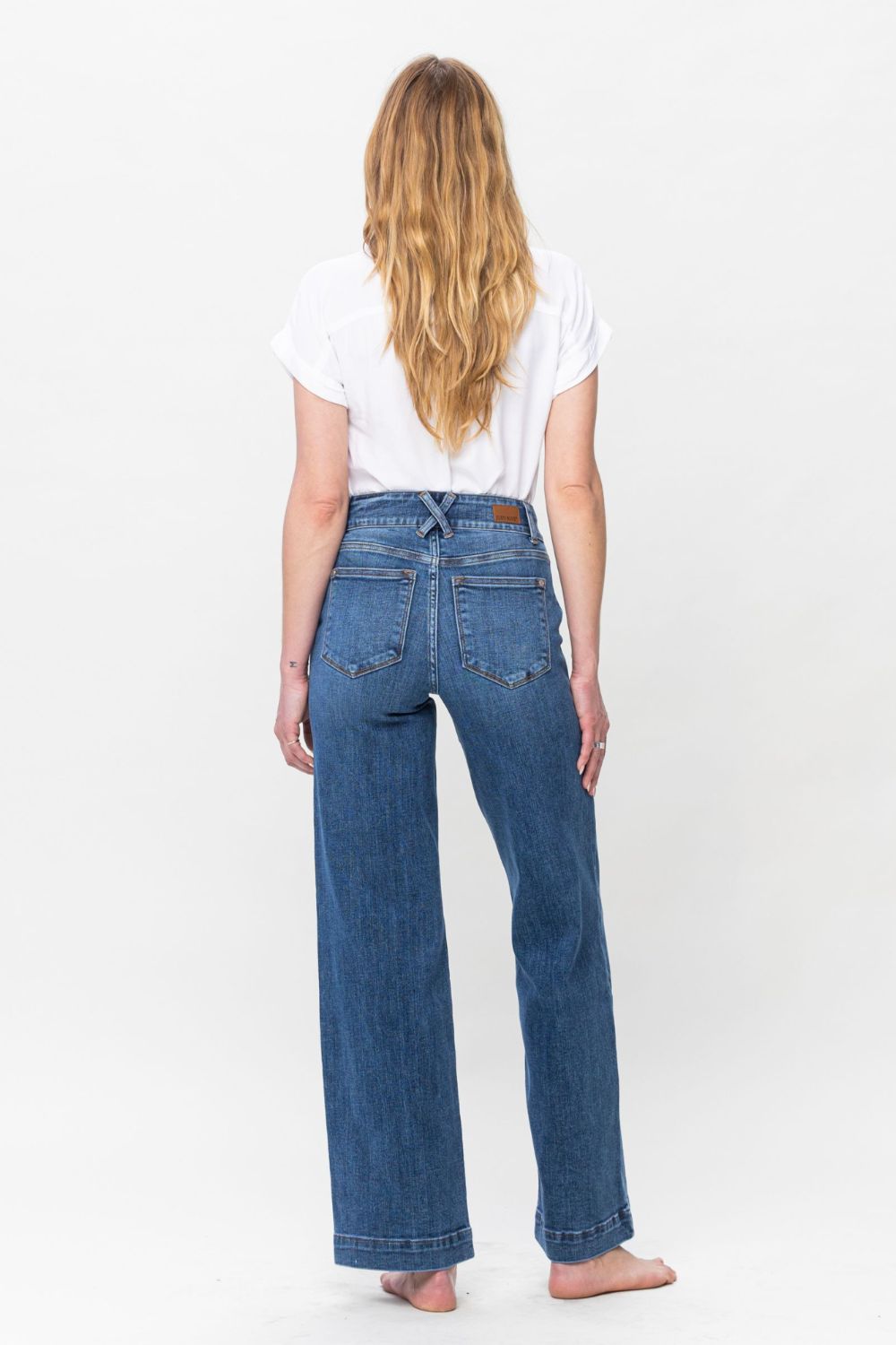 Women's Judy Blue Double Button Wide Leg Jeans