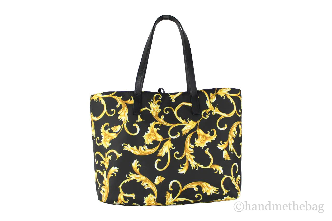 Versace Gold Print Nylon Stampato Tote Bag