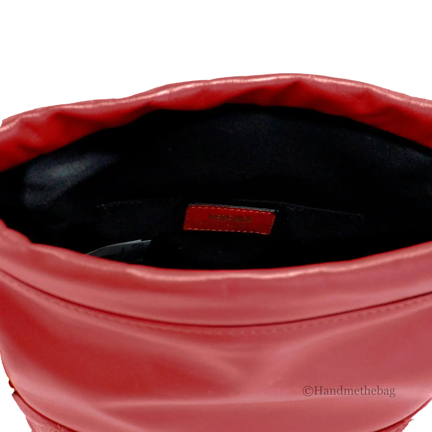 Versace Red Quilted Leather Drawstring Bucket Bag