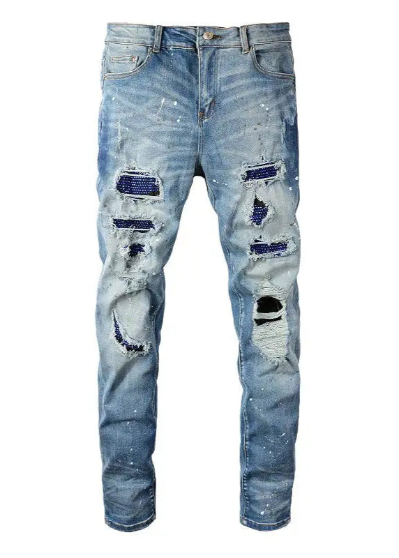 Men's Classic Ripped Denim Jeans