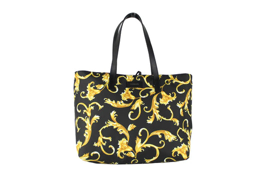 Versace Gold Print Nylon Stampato Tote Bag