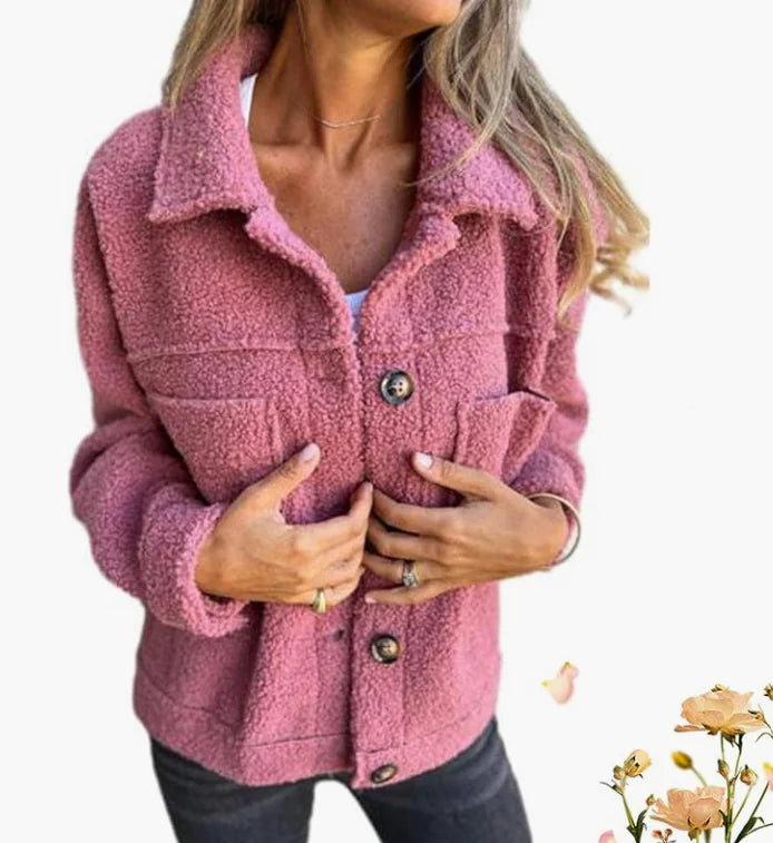 Women's Lapel Single Breasted Lamb Wool Coat