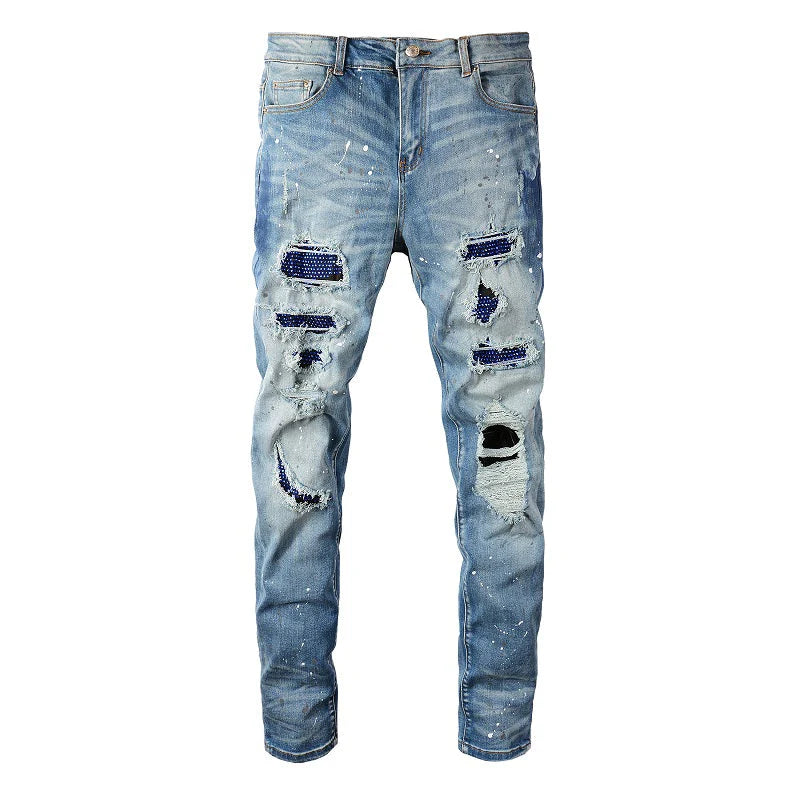 Men's Classic Ripped Denim Jeans