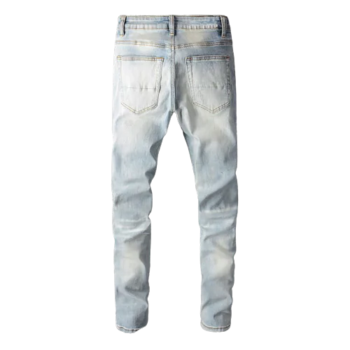 Men's Light Blue Ripped Jeans