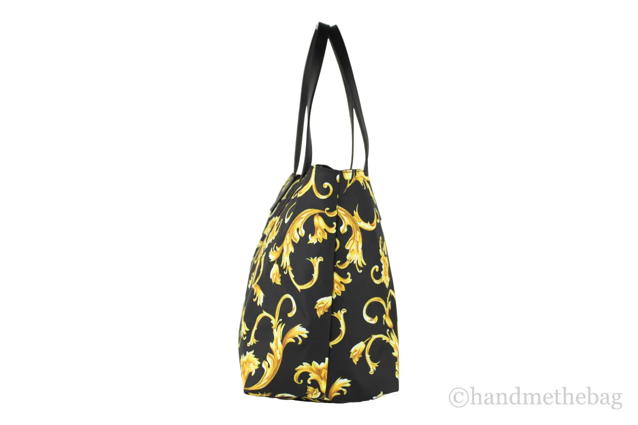 Versace Gold Print Nylon Stampato Tote Bag