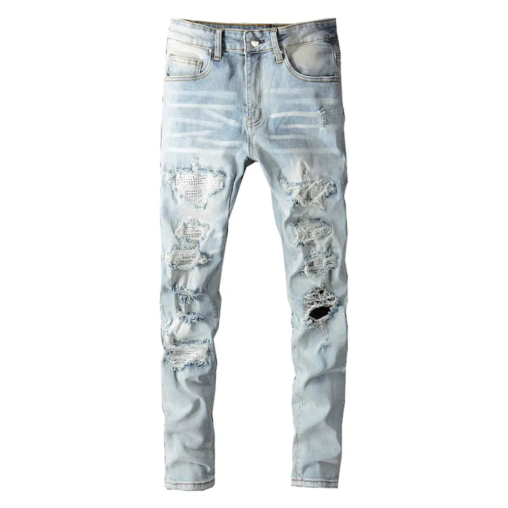 Men's Light Blue Ripped Jeans