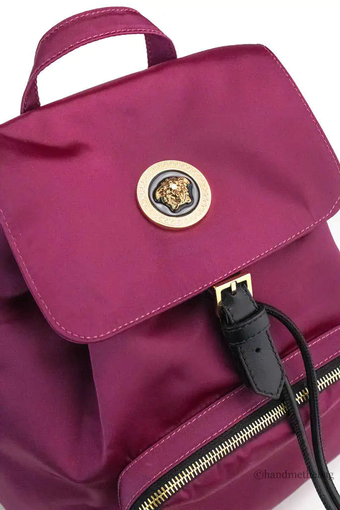 Versace Dahlia Medusa Pendant Drawstring Backpack