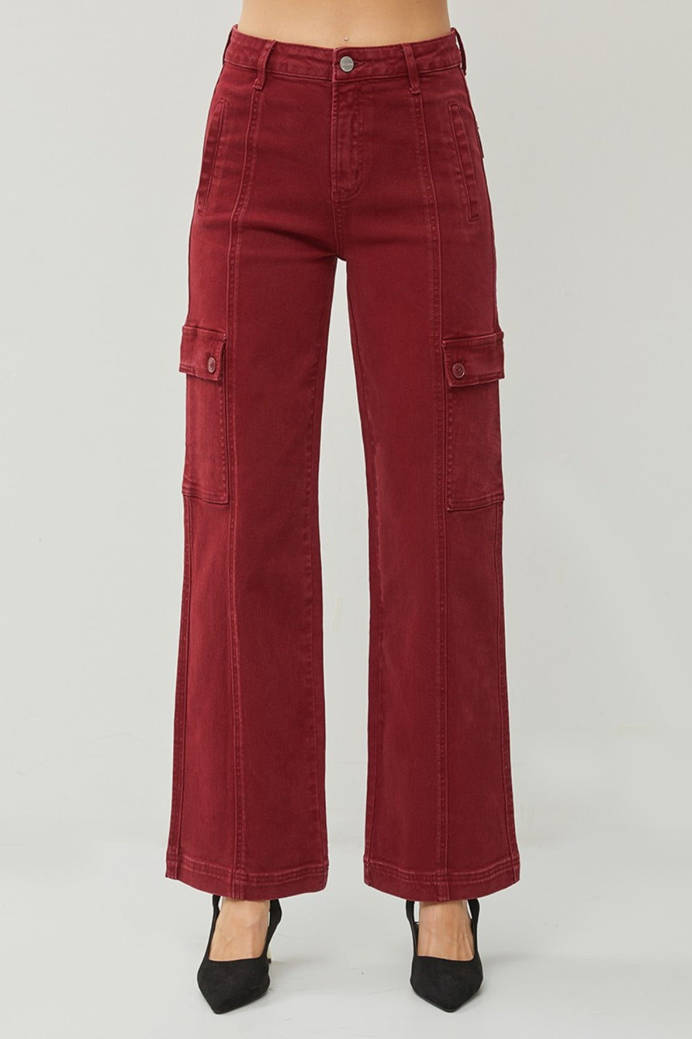 Women's High Rise Wide Leg Cargo Jeans