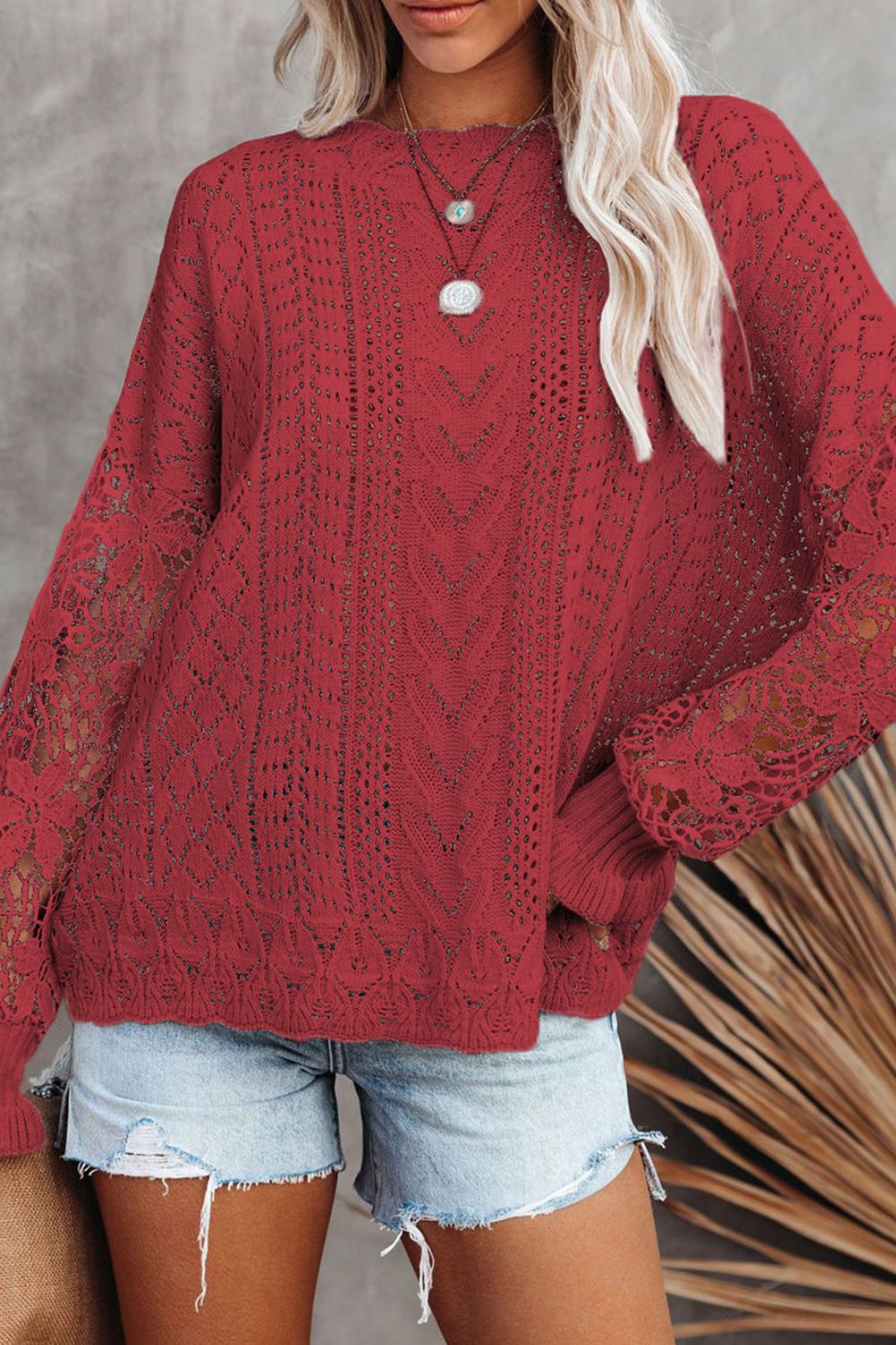 Women's Round Neck Long Sleeve Sweater Top