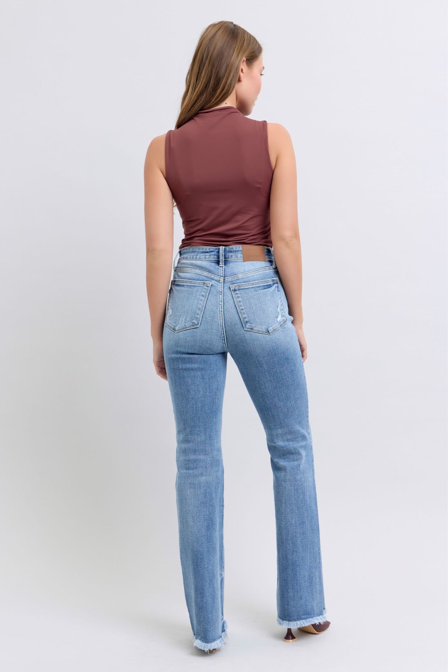 Women's Judy Blue Raw Hem High Rise Bootcut Jeans