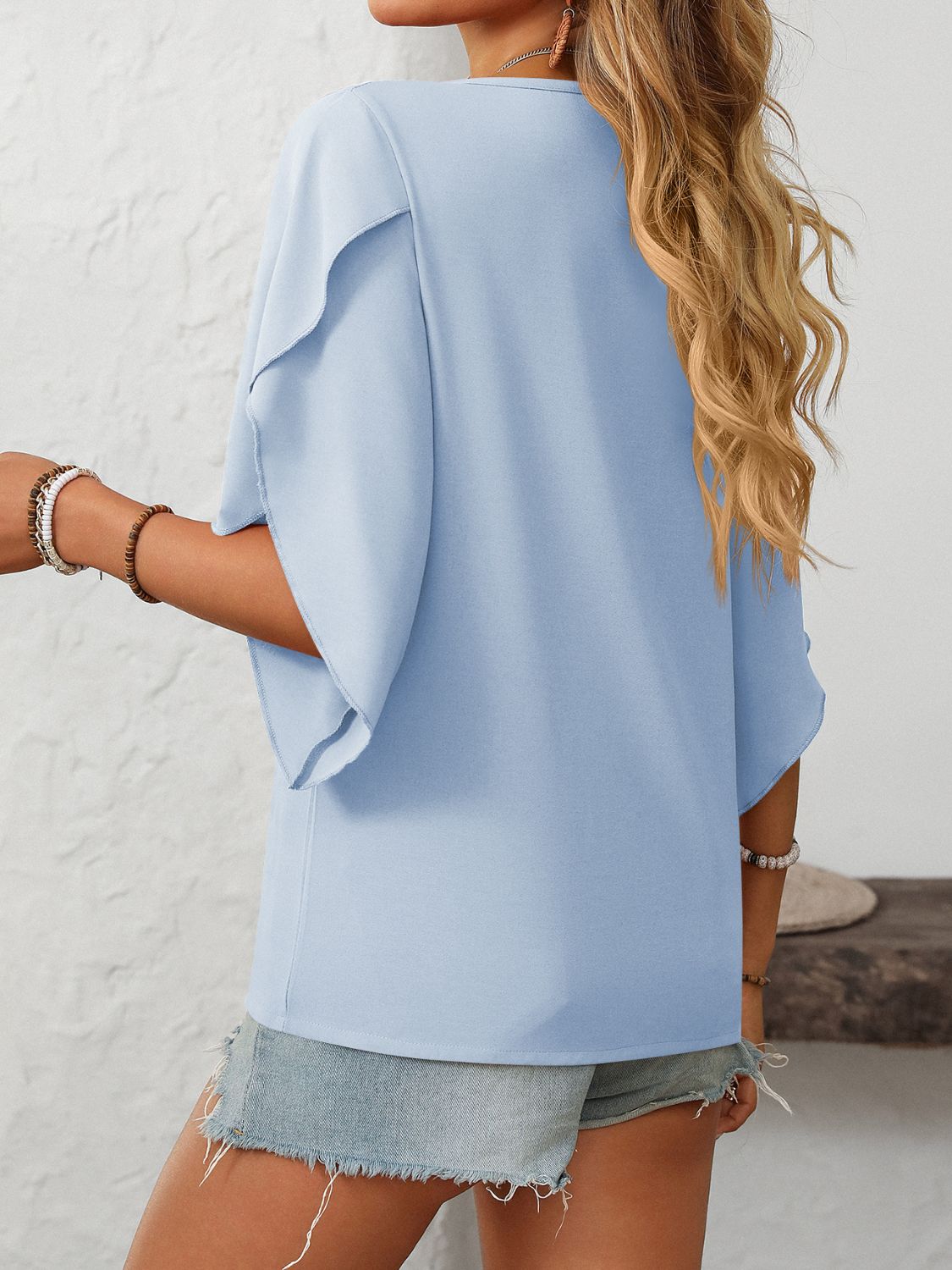 Women's Asymmetrical Neck Half Sleeve Top