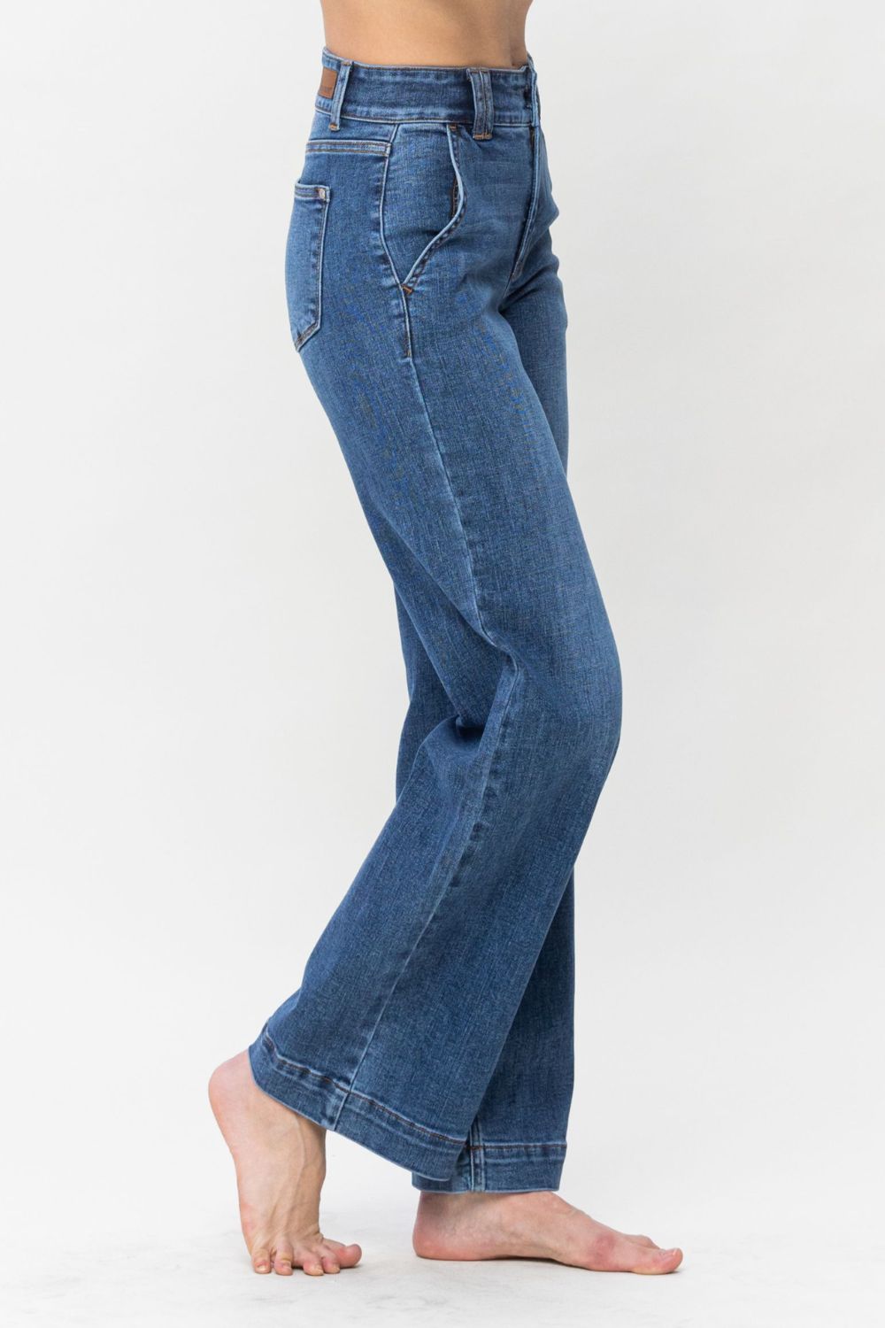 Women's Judy Blue Double Button Wide Leg Jeans