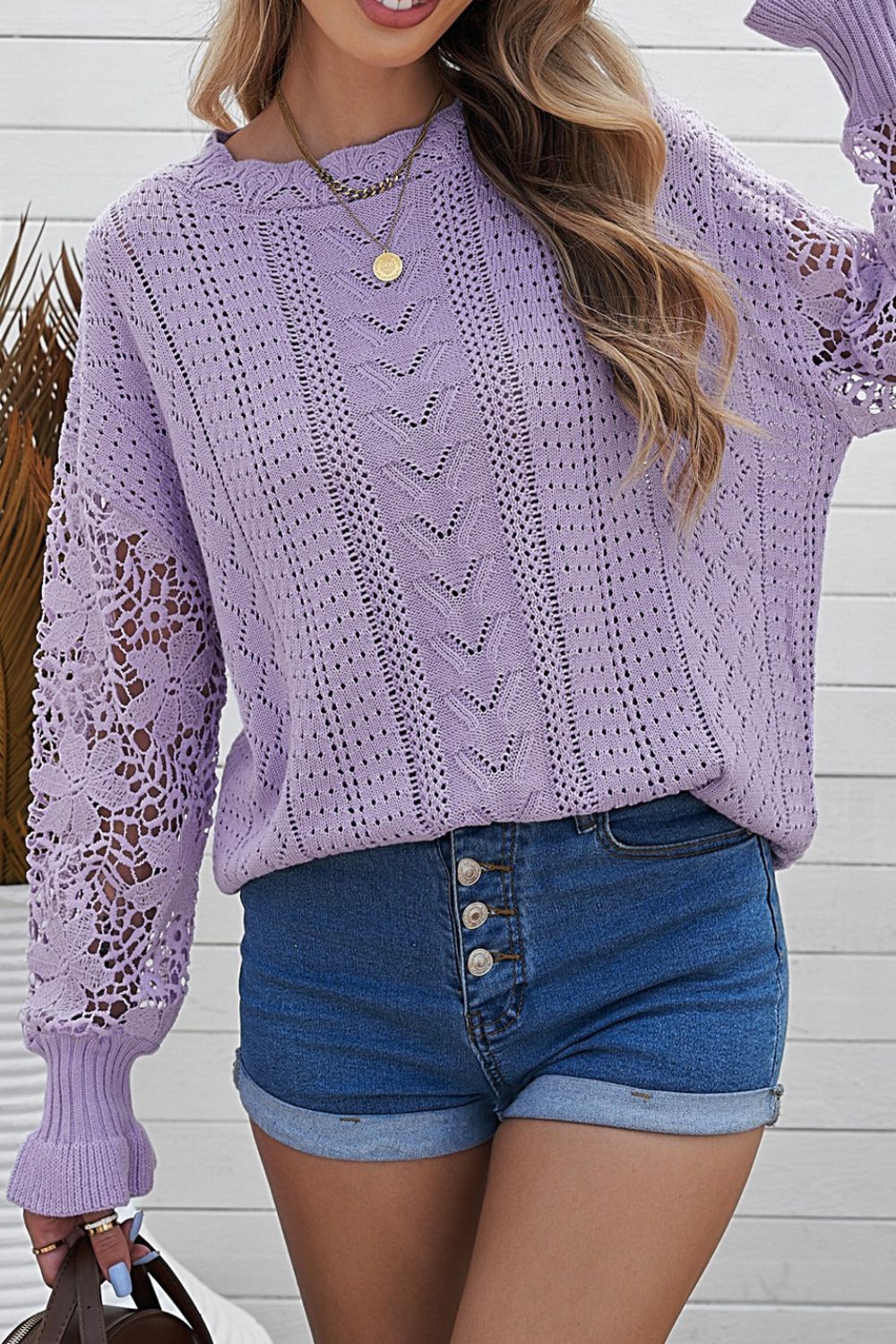 Women's Round Neck Long Sleeve Sweater Top