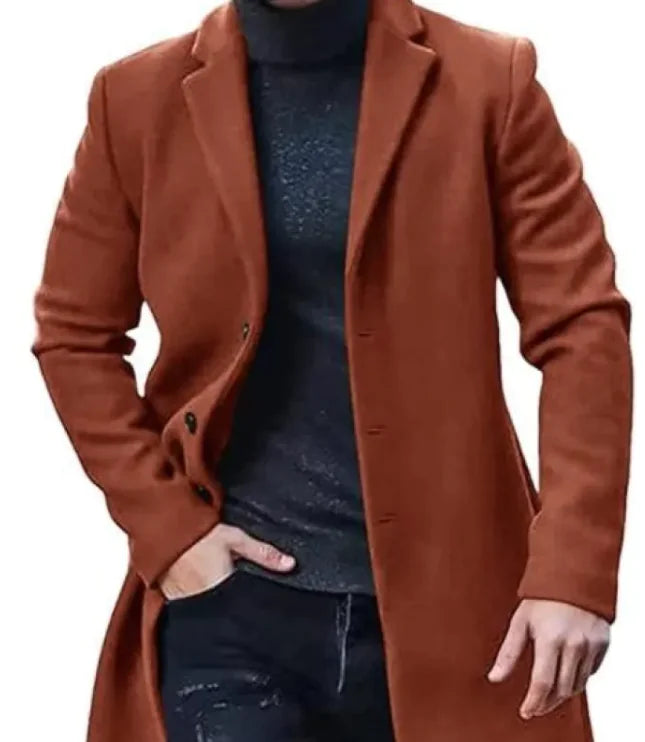 Men's Tweed Medium-length Tweed Coat