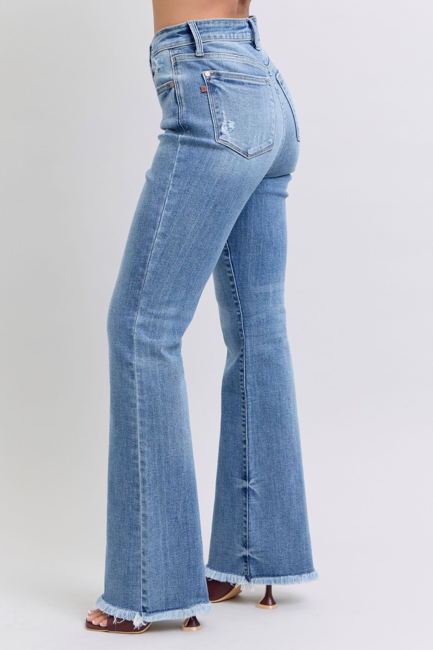 Women's Judy Blue Raw Hem High Rise Bootcut Jeans