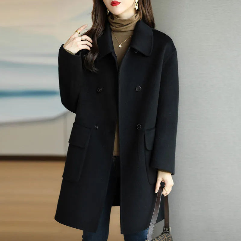 Women's Slim Fit And Mid Length Woolen Coat