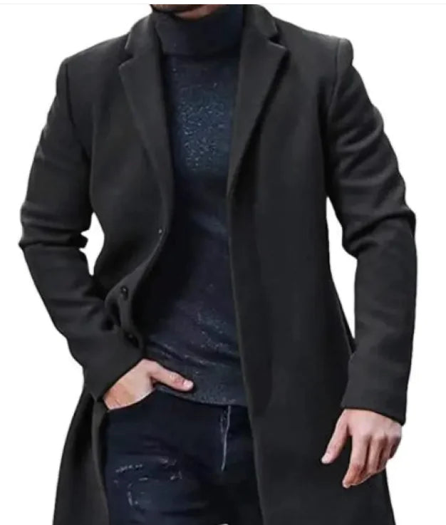 Men's Tweed Medium-length Tweed Coat