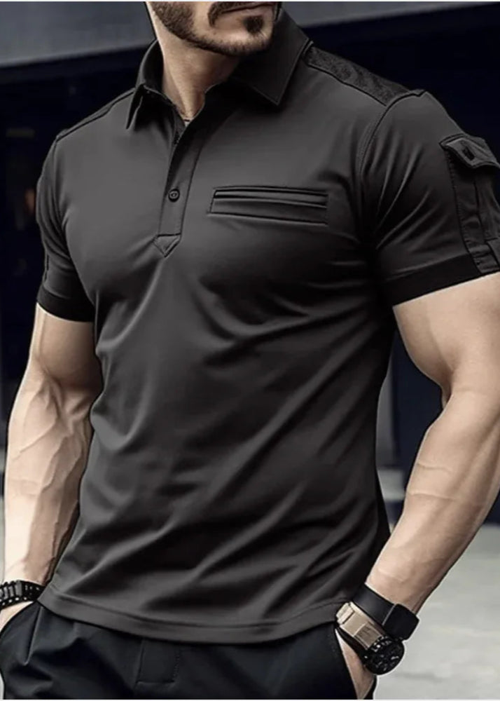 Men's Muscle Exercise Polo Shirt