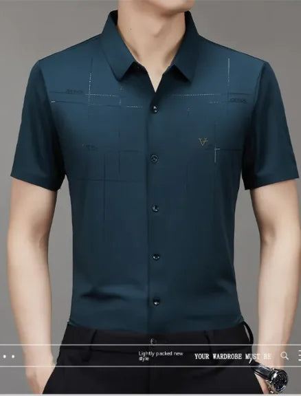 Men's Short-Sleeved Seamless Shirt