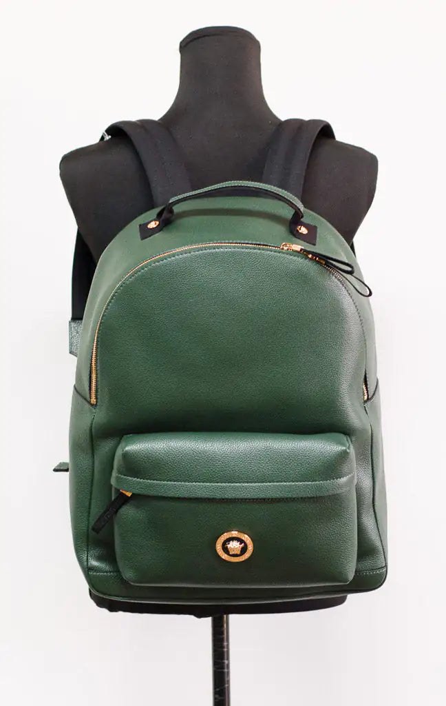 Versace Medusa Green Leather Shoulder Backpack