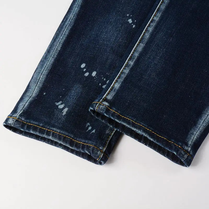 Men's Slim Ripped Holes Denim Jeans