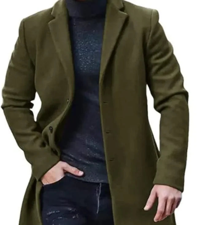 Men's Tweed Medium-length Tweed Coat