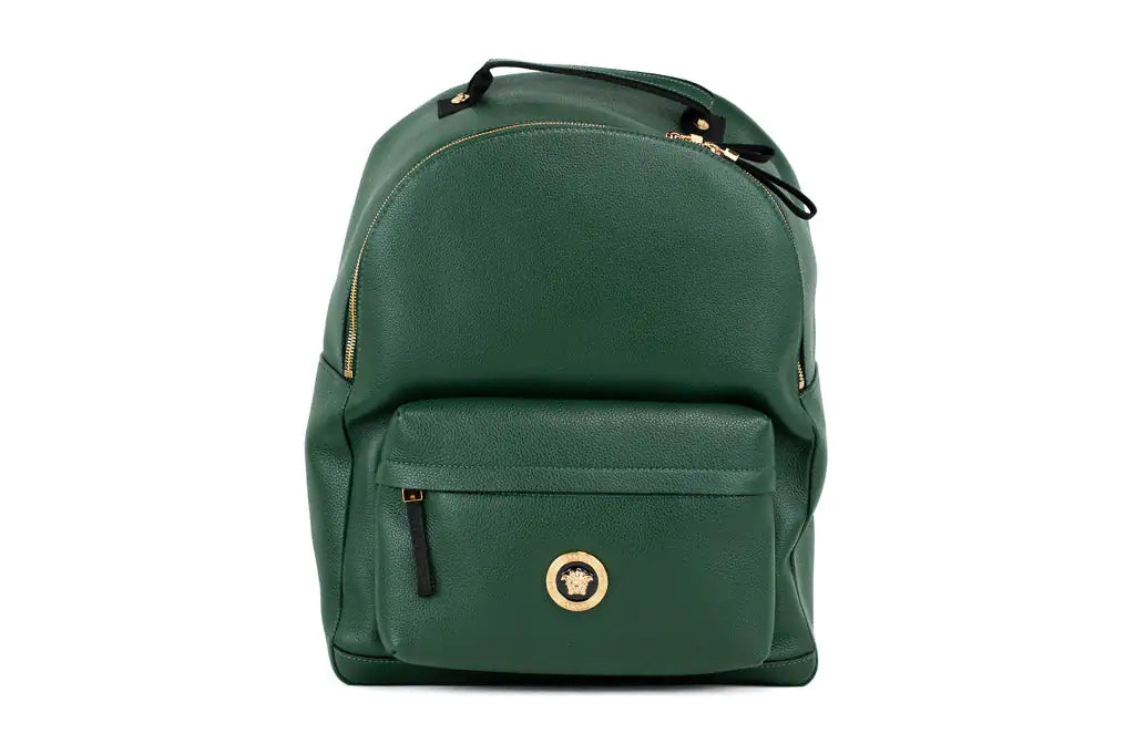 Versace Medusa Green Leather Shoulder Backpack