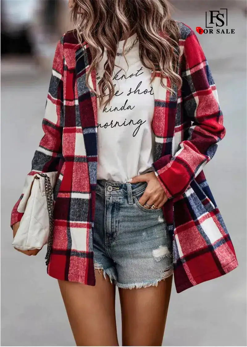 Women's Casual Checkered Coat